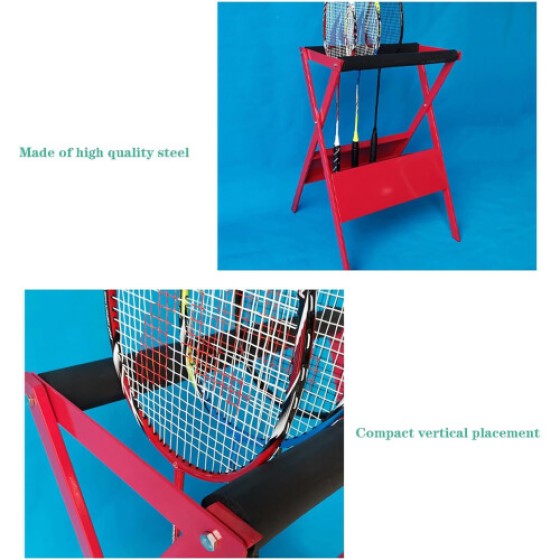 Floorstanding tennis racket rack metal badminton racket rack for home gym/ club/garage floor/school Ref: 9765